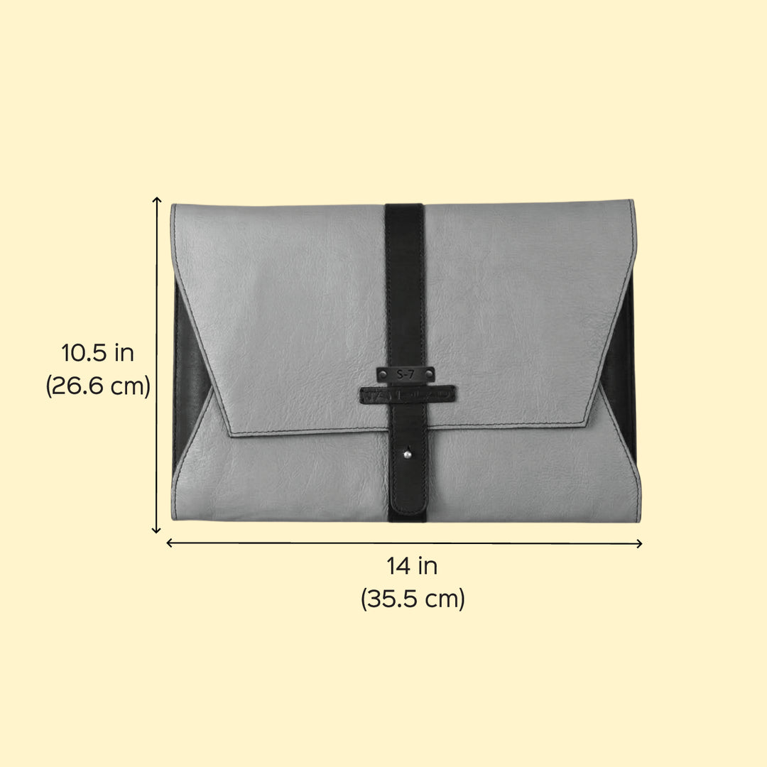 Personalized Orange & Brown Envelope Leather Laptop Sleeve