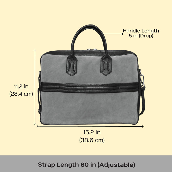 Personalized Orange & Black Jarvis Leather Laptop Bag