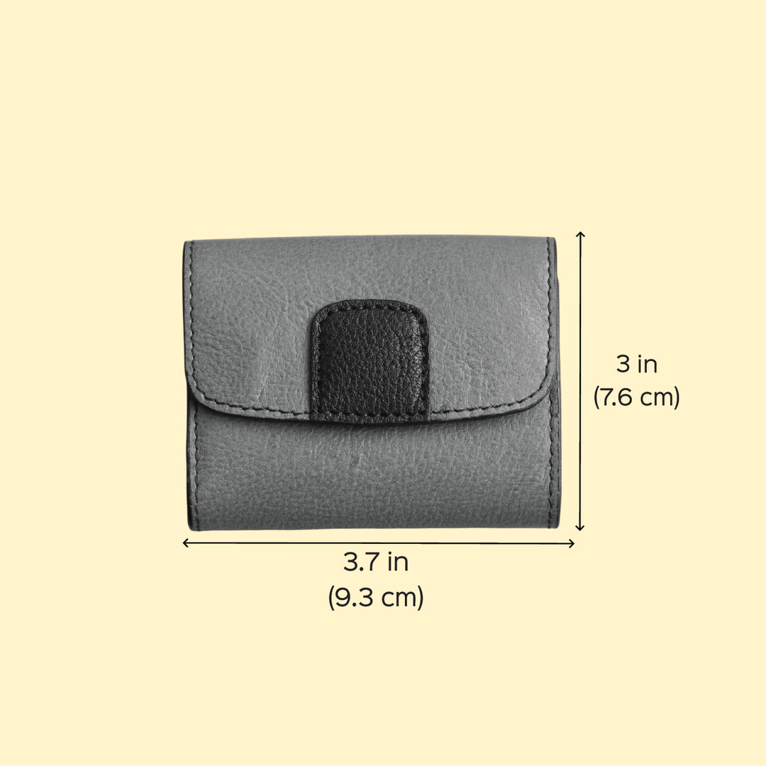 Personalized Off White Ash Leather Card Holder With Lining