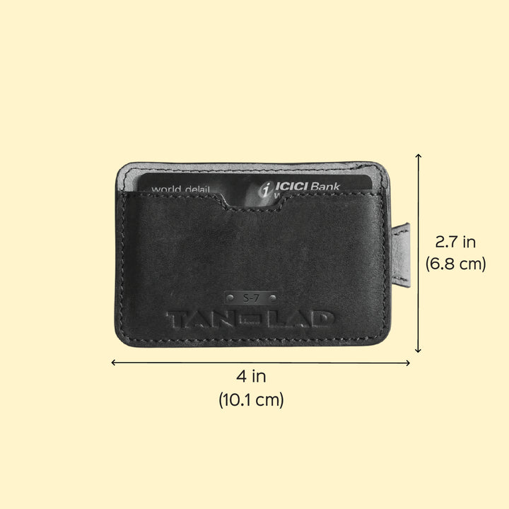 Personalized Dark Brown Kai Leather Card Holder With Lining