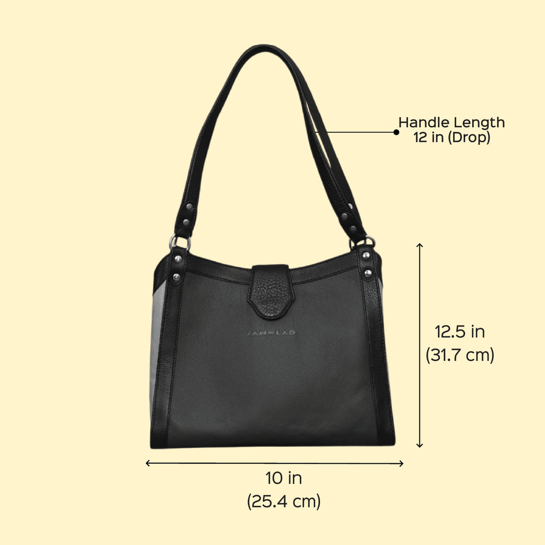 Personalized Blue Serena Leather Tote Bag