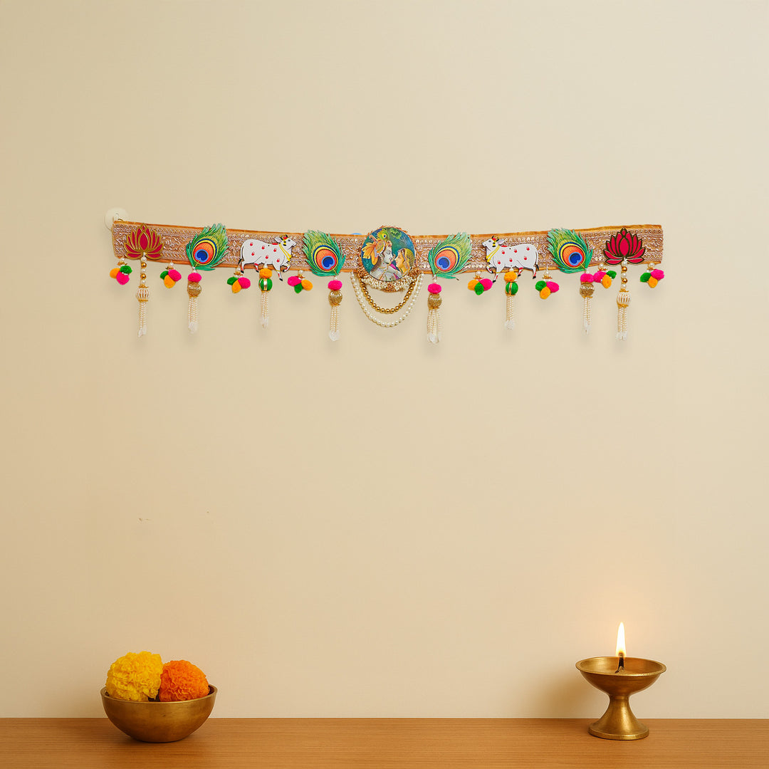 38 In | Handmade Decorative Radha Krishna & Pichwai Toran