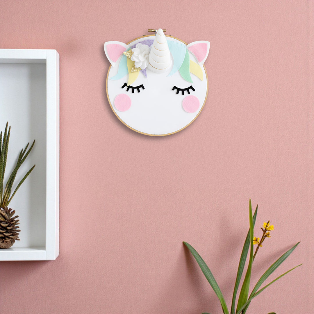 Handmade Unicorn Theme Felt Wall Hoop