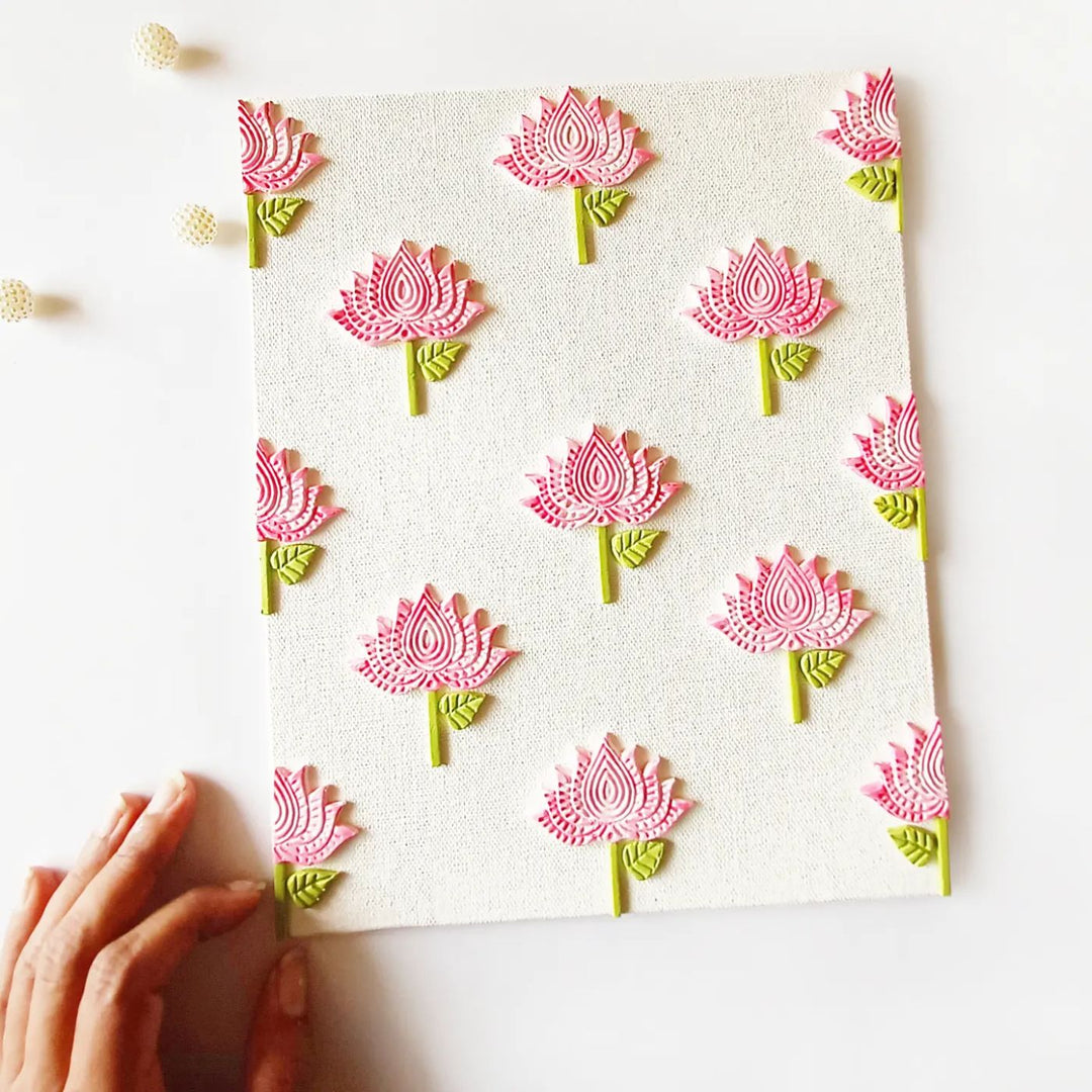 Textured Clay & Canvas Wall Décor