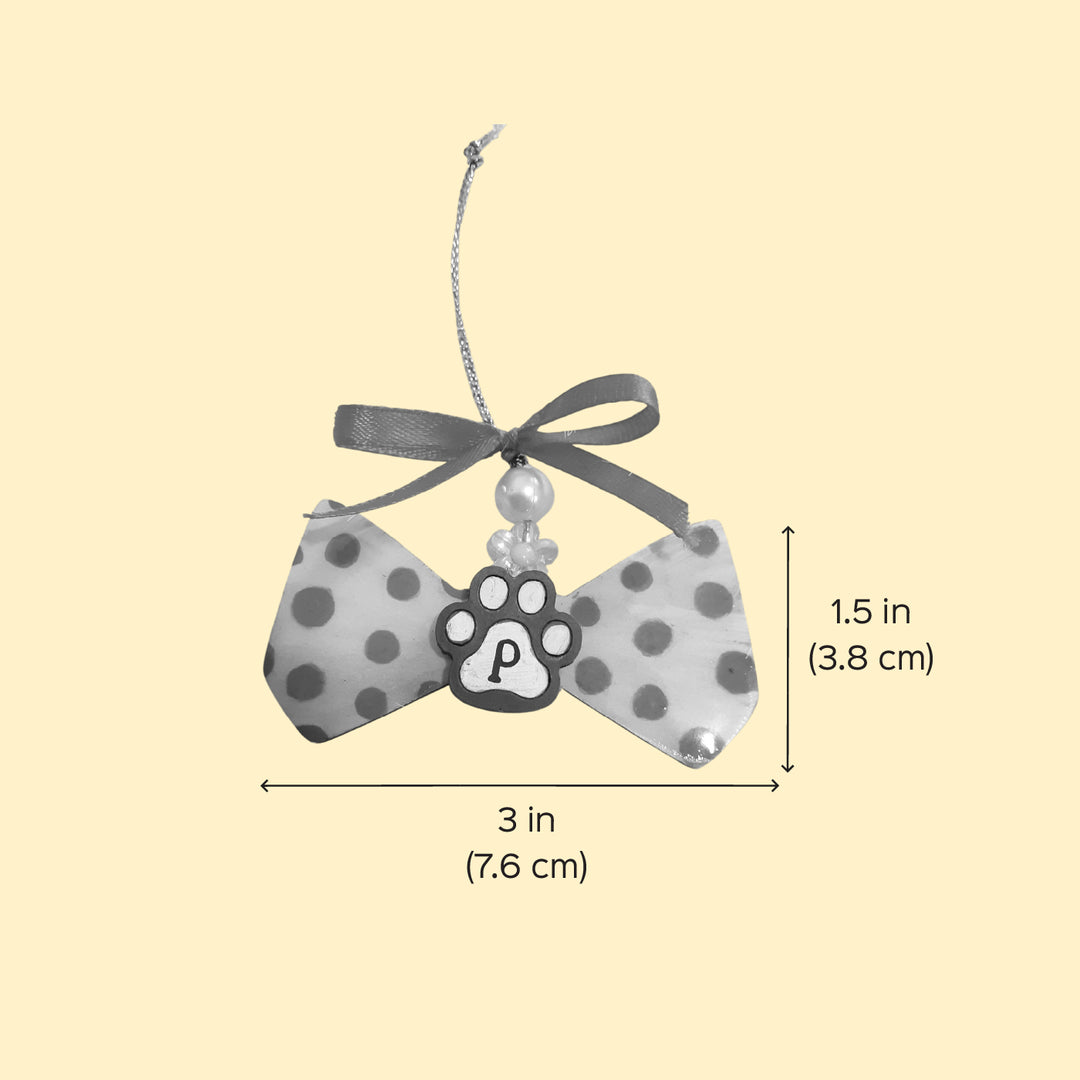 Personalized Paw & Bow Theme MDF Wood Ornament For Tree Decoration