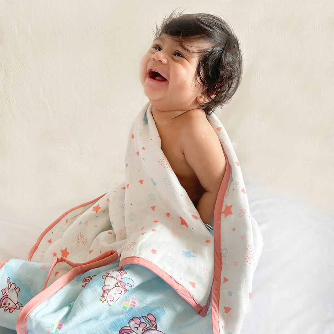 8 Pc | Personalized Unicorn Dreams Baby Gift Basket | 0-4 Years