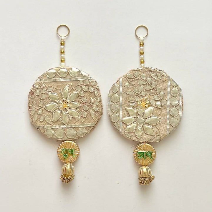 Handmade Gota Patti Flower Design Shubhlabh Hanging