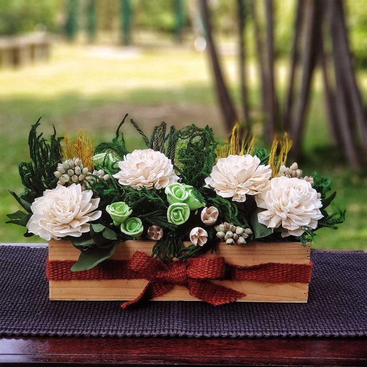 Handmade Elegant Organic White Shola Flower Bouquet