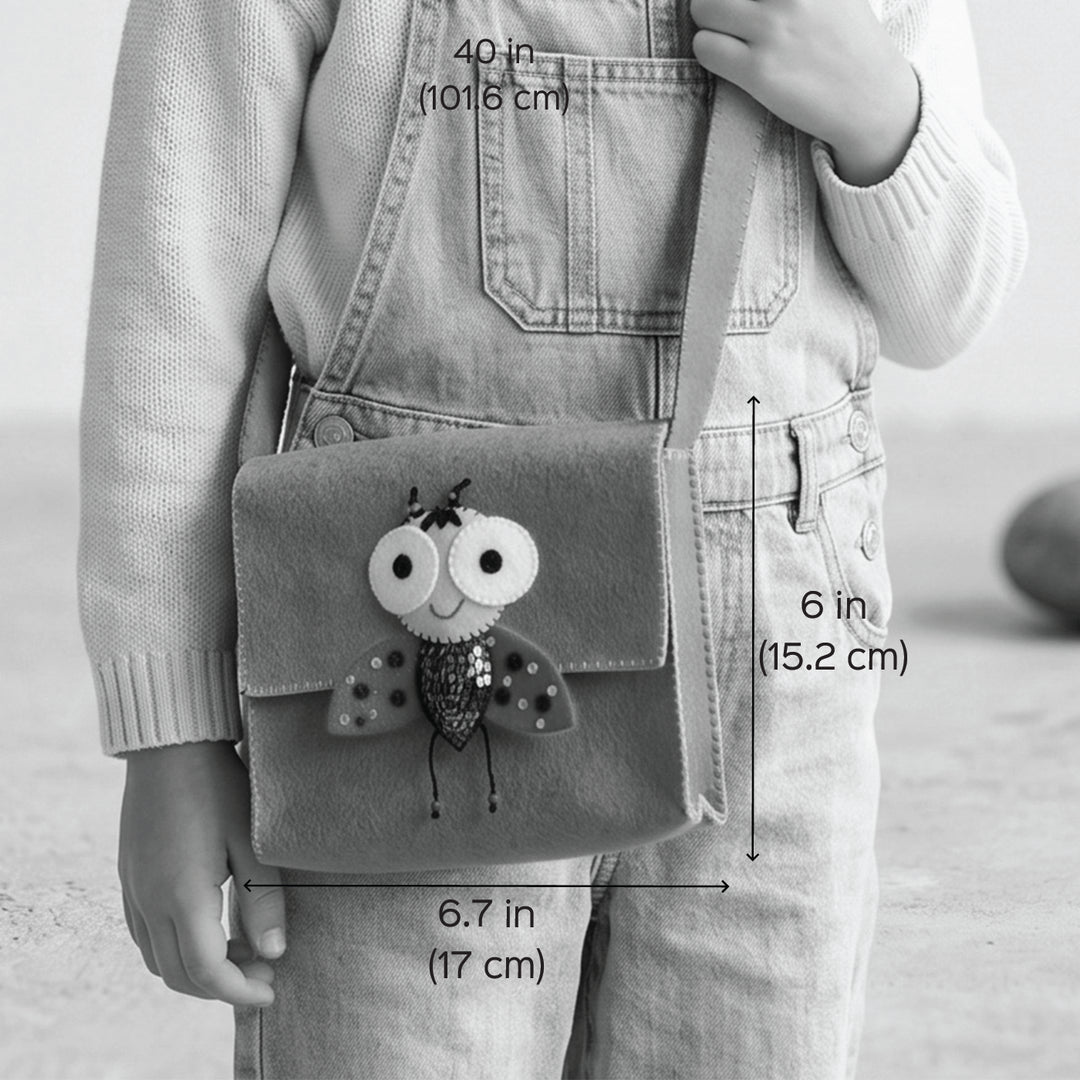 Handmade Purple Beetle Sling Bag Girls | 3+