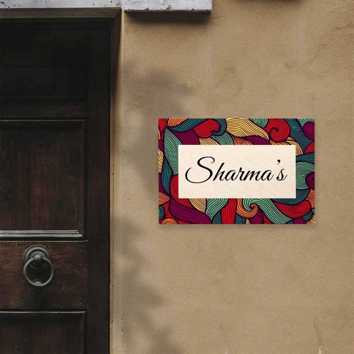 Personalized Contemporary Name Plate Mdf Wood Name Plate - Mounted on Exterior Wall Next to Door