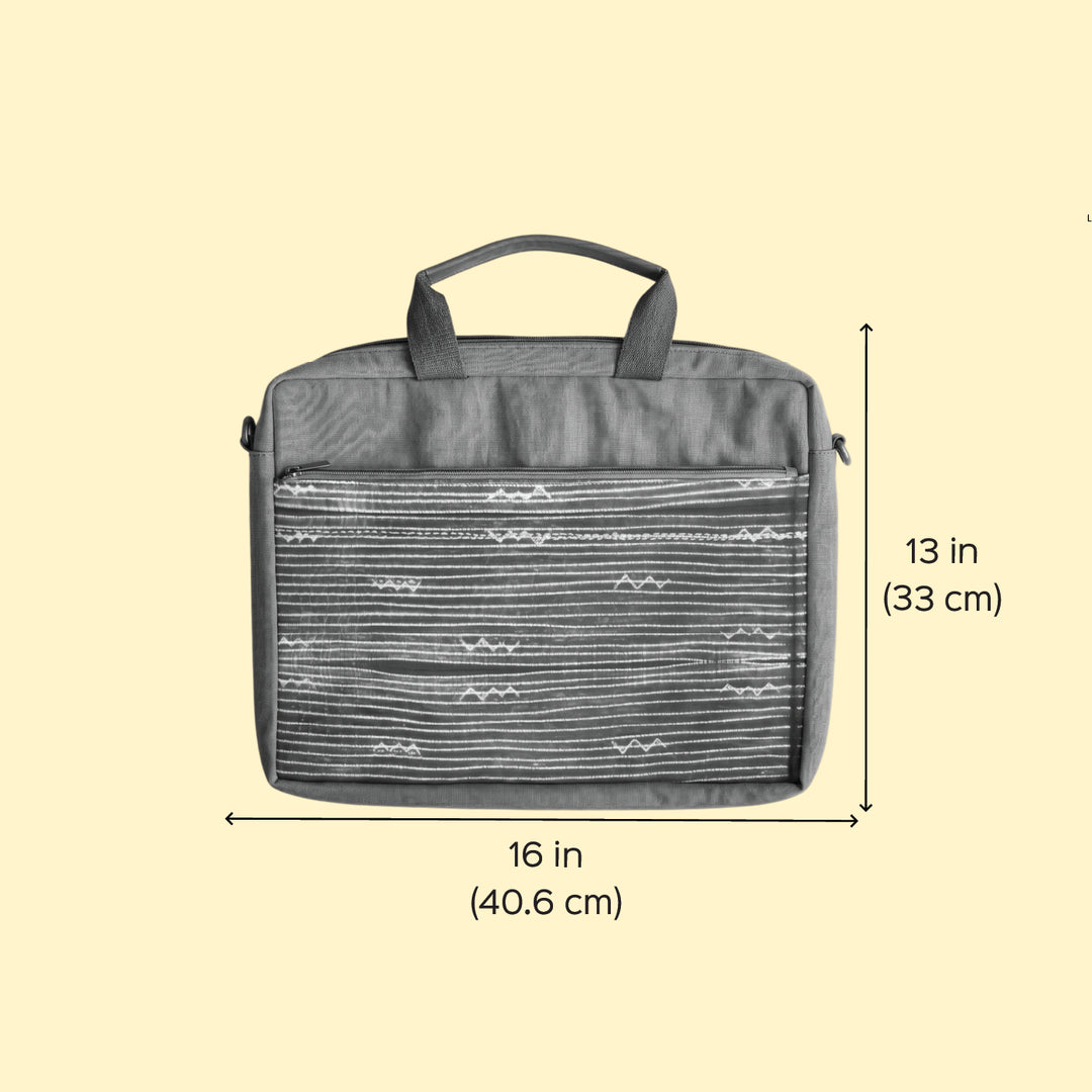 Handcrafted Water-Resistant Navy Blue Honeycomb Laptop Bag