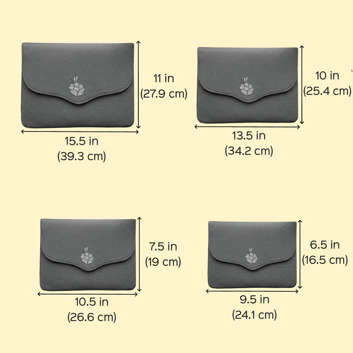 Corsage Aari Embroidered Navy Blue Laptop Sleeve