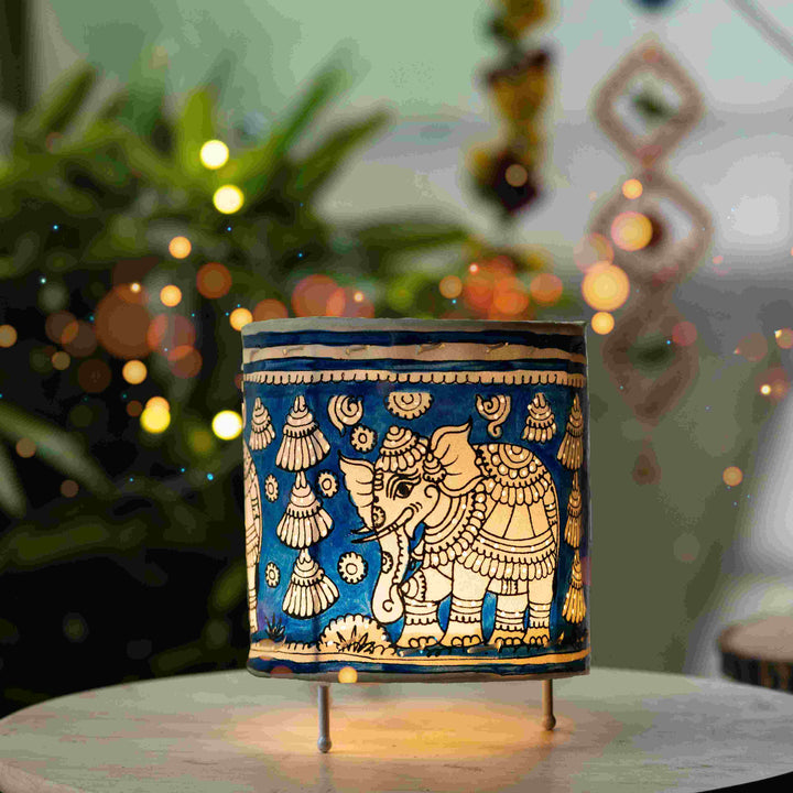 5 inch | Hand Painted Tholu Bommalata Small Tabletop Lamp