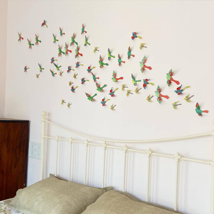 Paper Birds Wall Decor - Set of 24