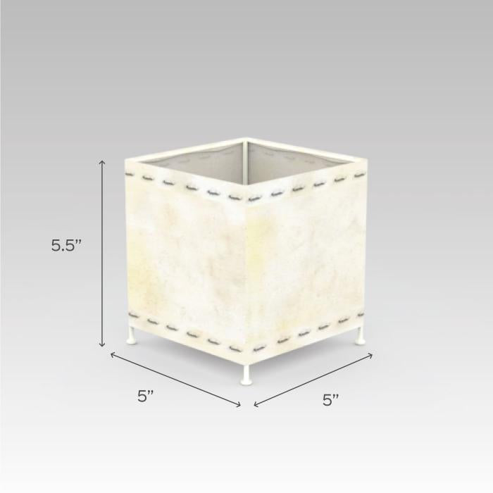 Ocean Flower Hand Painted Tholu Bommalata Cuboid Tealight Lamp | 6 inches