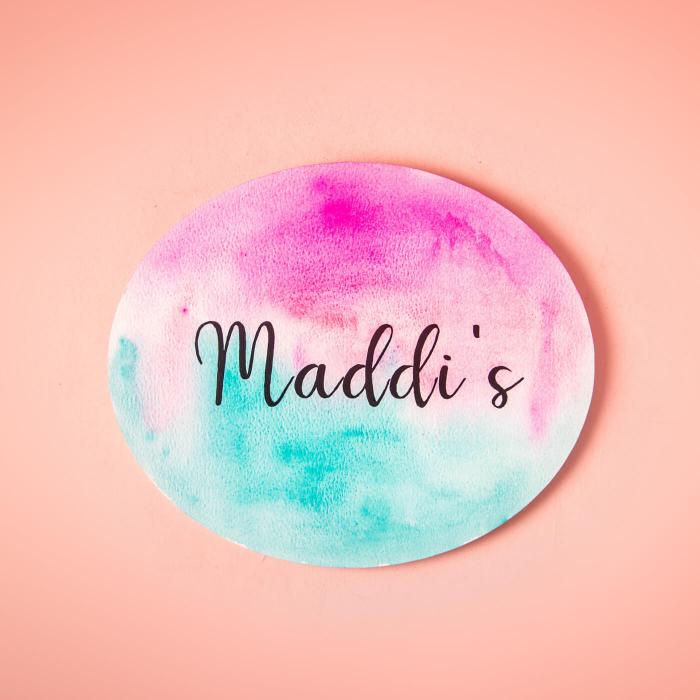 Oval Hand Painted Name Plate 41 - Name Personalization Example