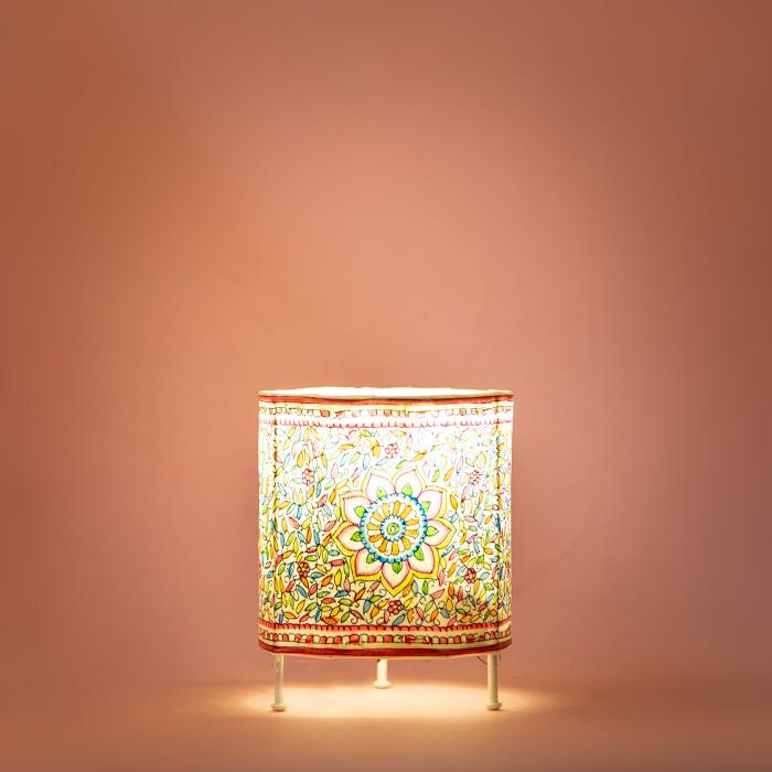 Ocean Flower & Scallops Cylindrical Tholu Bommalata Mini Tealight Lamp | 6 inches