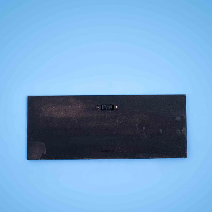 Dot Art Name Plate Small Horizontal Rectangle Couple Name - Back View Showing Hanging Hardware