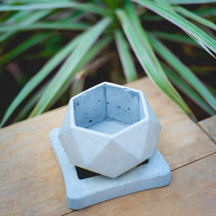 Hexamont Planter - Grey Concrete