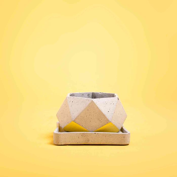 Hexamont Planter - Grey Concrete