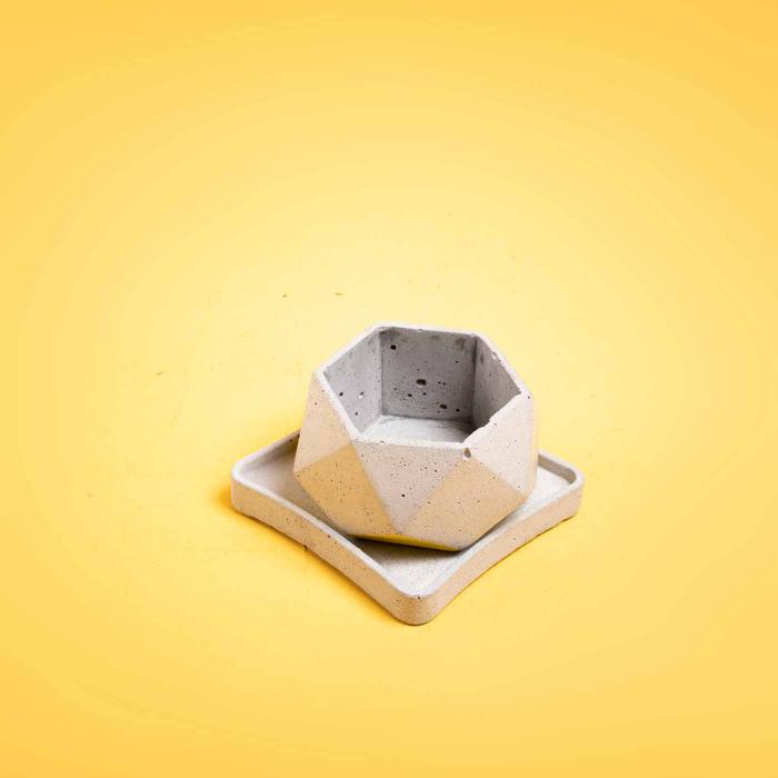 Hexamont Planter - Grey Concrete