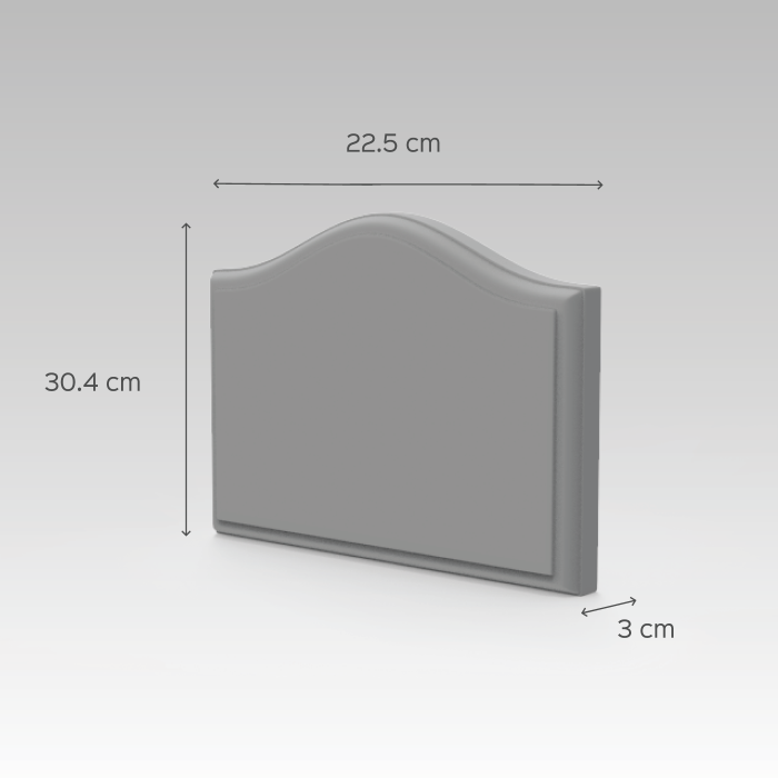Half Curved Square Name Plate Couple Name - Dimension Chart with Depth