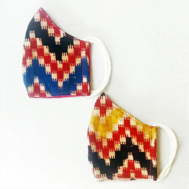 Kalamkari Print Fabric Masks - Set of 2
