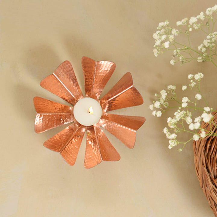 Sepiole Copper Tealight Holder