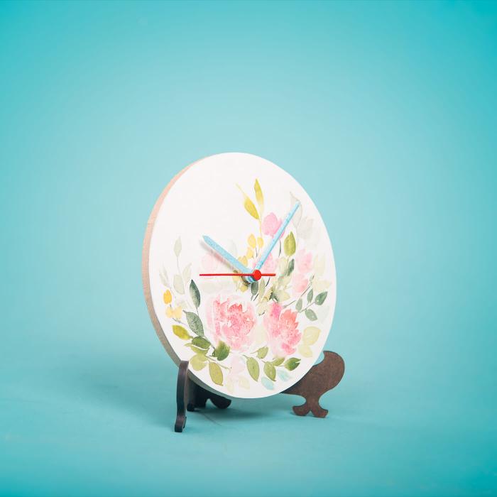 Table Clock with Floral Design