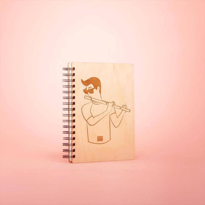 Laser Etched Flutist Diary - A5 - The Indian Raga Collection