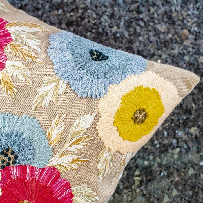 Square Cushion Cover (Set of 2) - Multi Floral Design