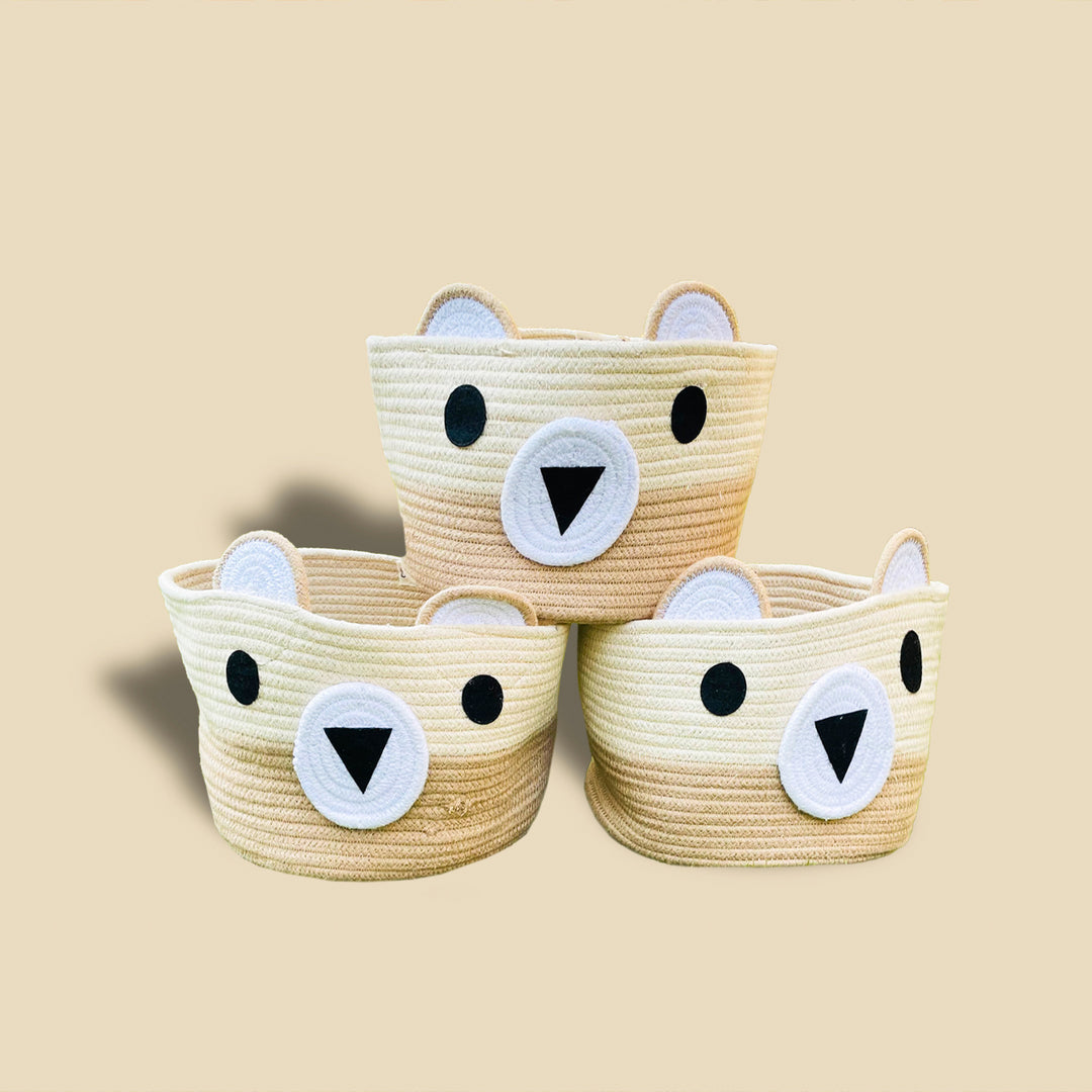 Handmade Teddy Kids Rope Basket