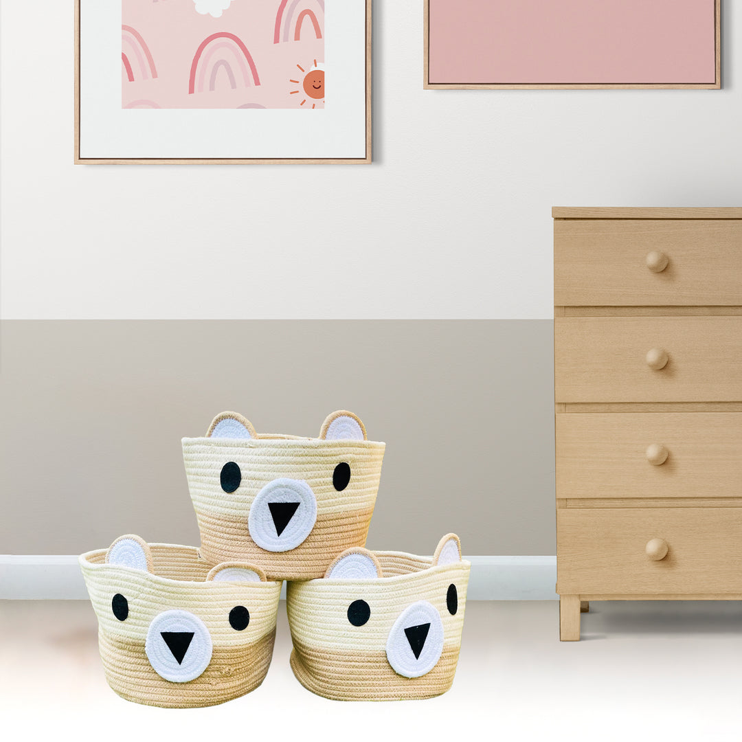 Handmade Teddy Kids Rope Basket