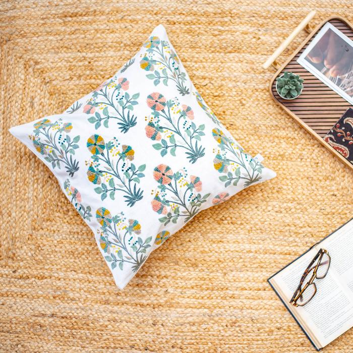 Square Cushion Cover (Single) - Butta Jaal