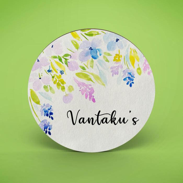 Copy Of Circle Hand Painted Name Plate 1 - Front View with Name Personalization