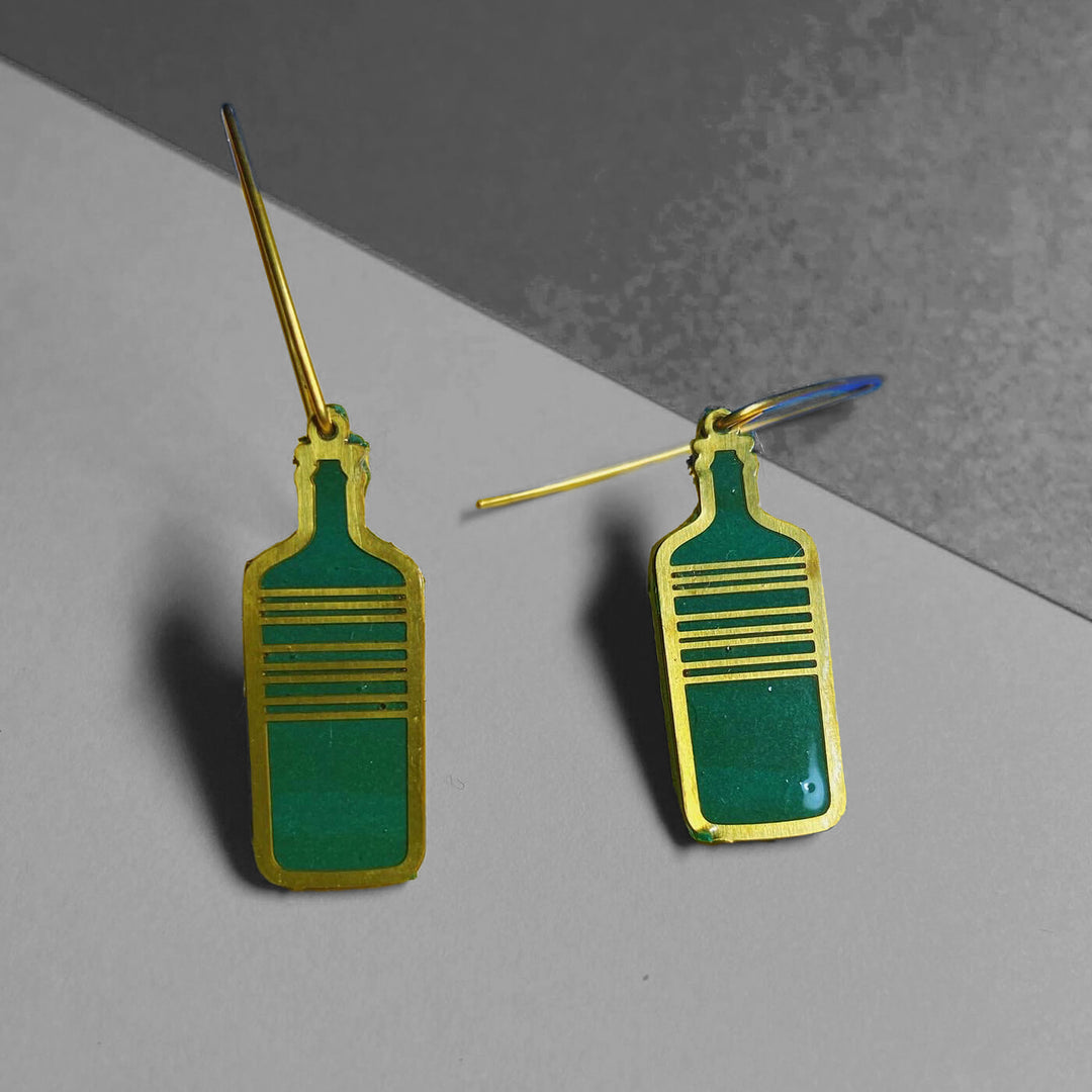 Handmade Clay Bottle Dangler Earrings