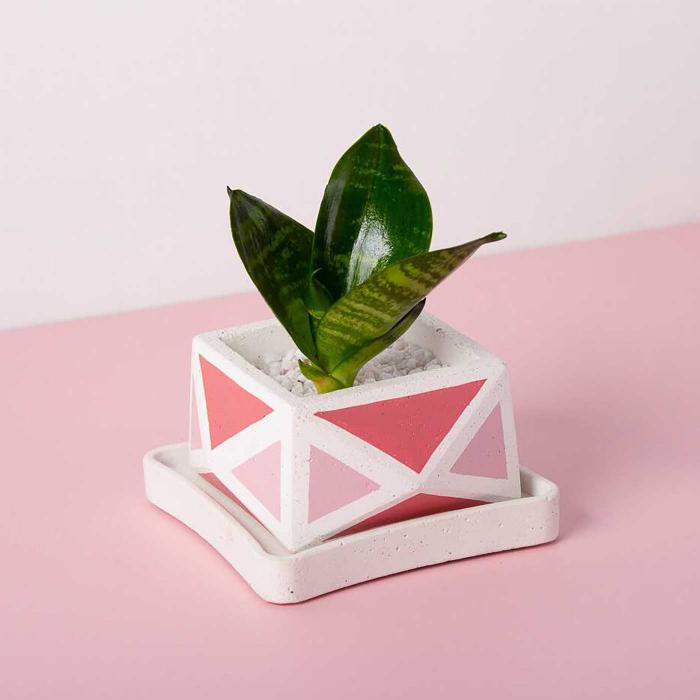 Crystal Invertrix Planter - Pink
