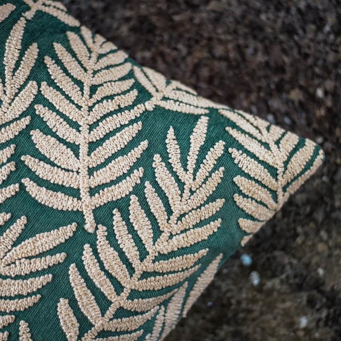Square & Rectangle Cushion Covers (Set of 2) - Emerald Leave & Brown Line Jaal