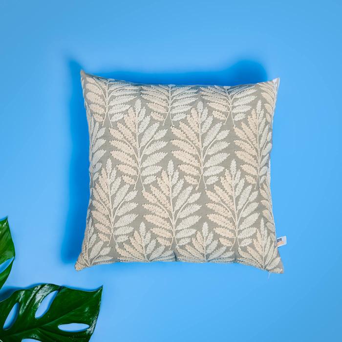 Square Cushion Cover (Single) - Natural Leaves