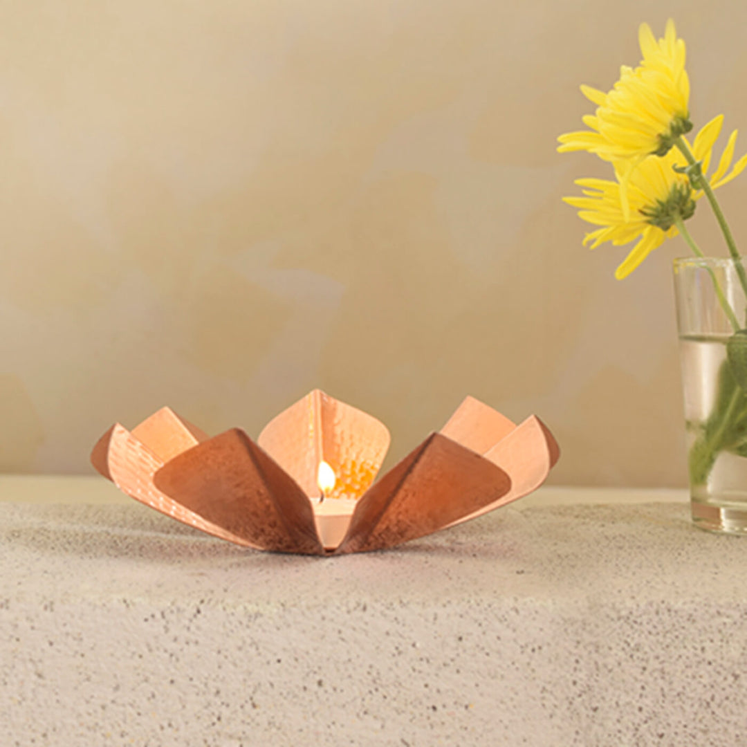 Sepiole Copper Tealight Holder