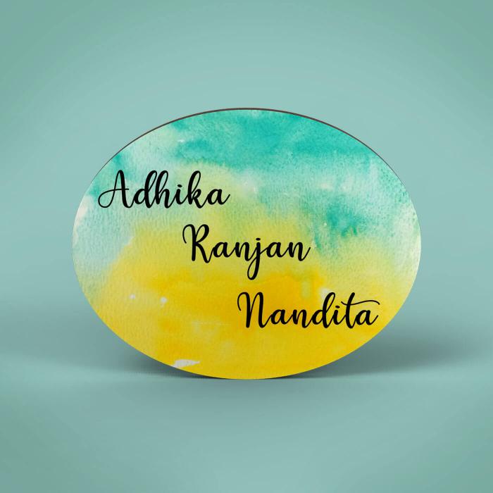 Oval Hand Painted Name Plate 36 - Name Personalization Example