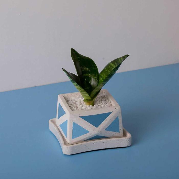 Crystal Invertrix Planter - Blue