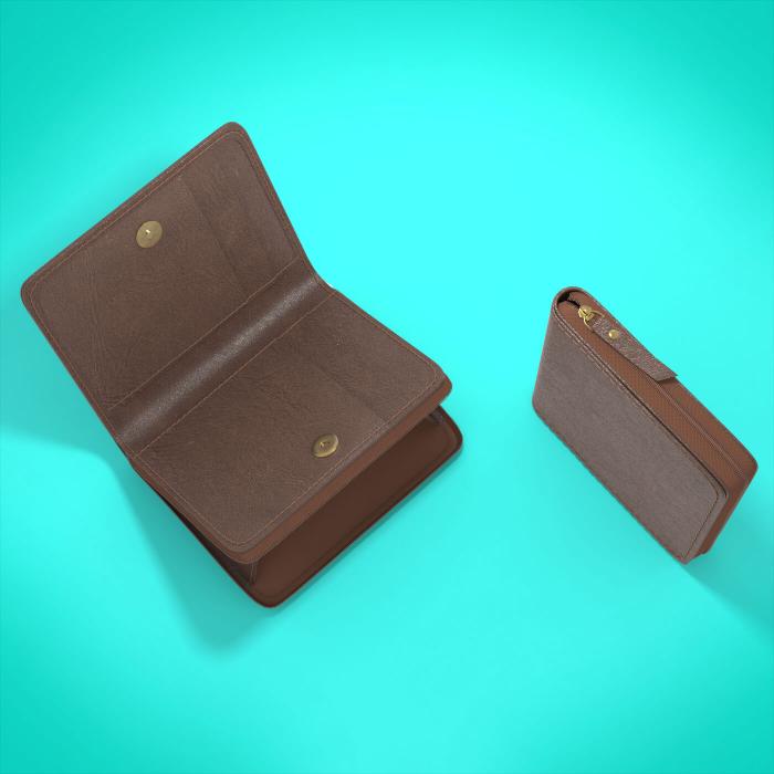 Magnetic Square Wallet in Dark Brown