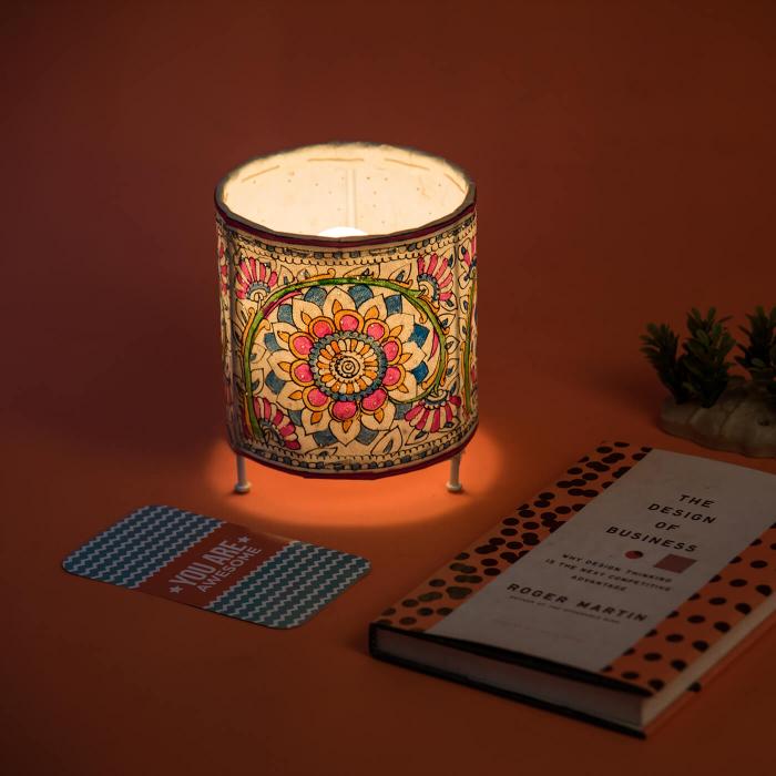 Scallops & Bloom Hand Painted Tholu Bommalata Mini Tealight Lamp | 6 inches