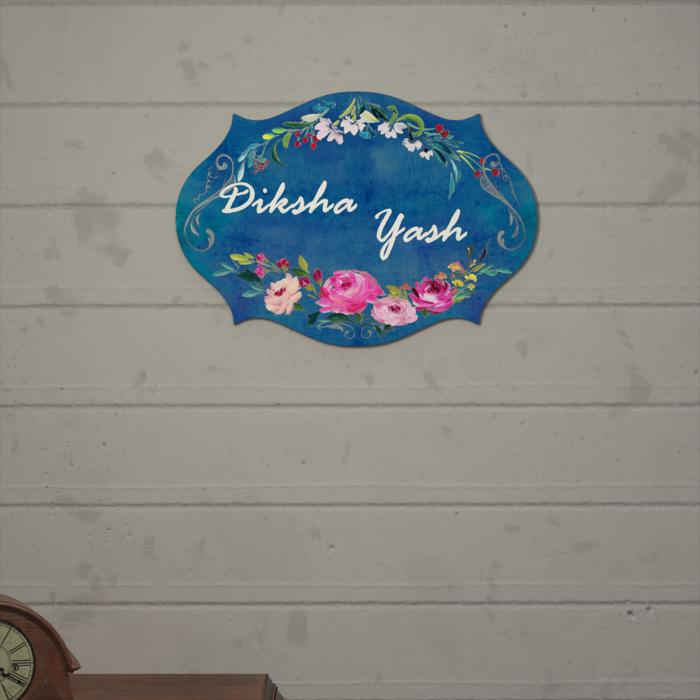 Victorian Cut Hand Painted Name Plate - Mounted on Wall Display
