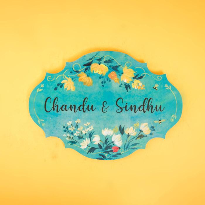 Victorian Oval Hand Painted Name Plate - Name Personalization Example Front View