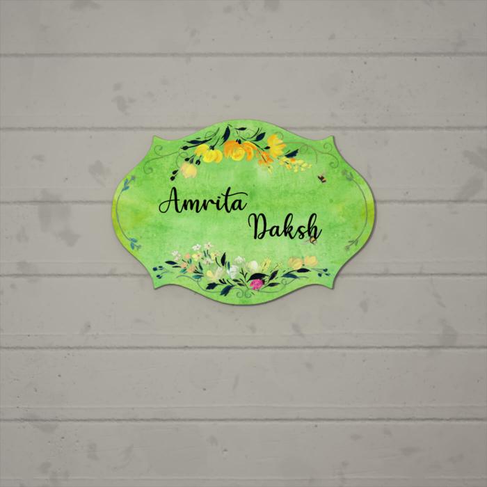 Victorian Cut Hand Painted Name Plate 1 - Front View with Name Personalization