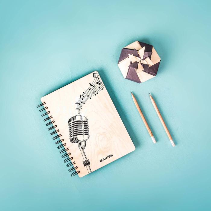 Personalized Laser Etched Mic Diary - A6 - The Indian Raga Collection