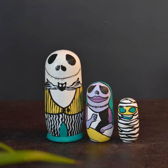 Spooky Halloween Family Nesting Dolls