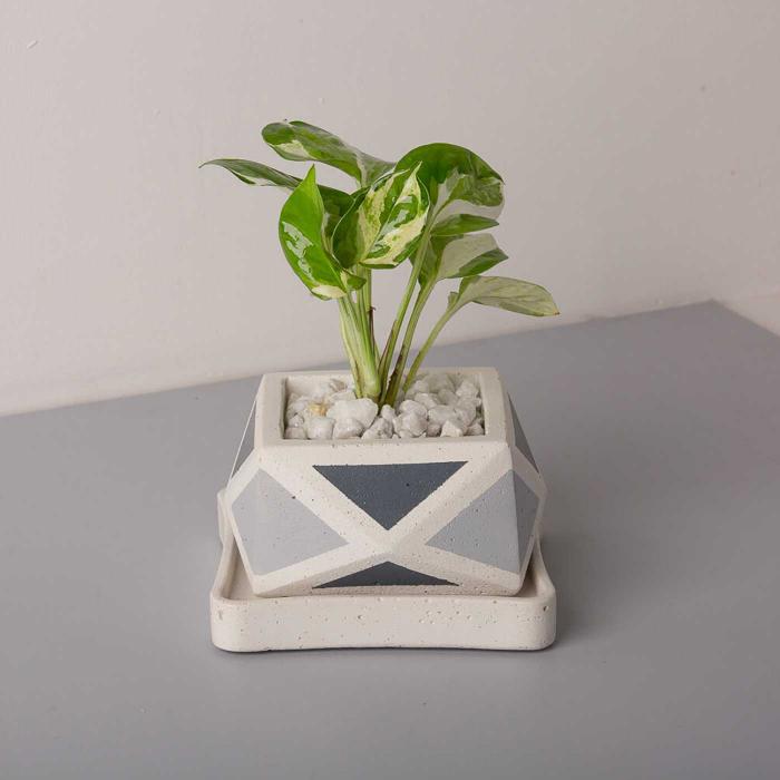 Crystal Invertrix Planter - Grey